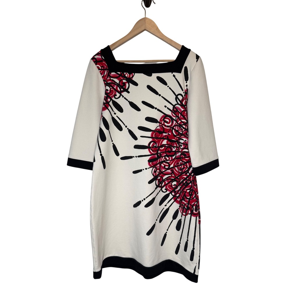Lilly Pulitzer Shift Dress Abstract Print Ponte Knit Preppy Career size Large - Picture 3 of 6